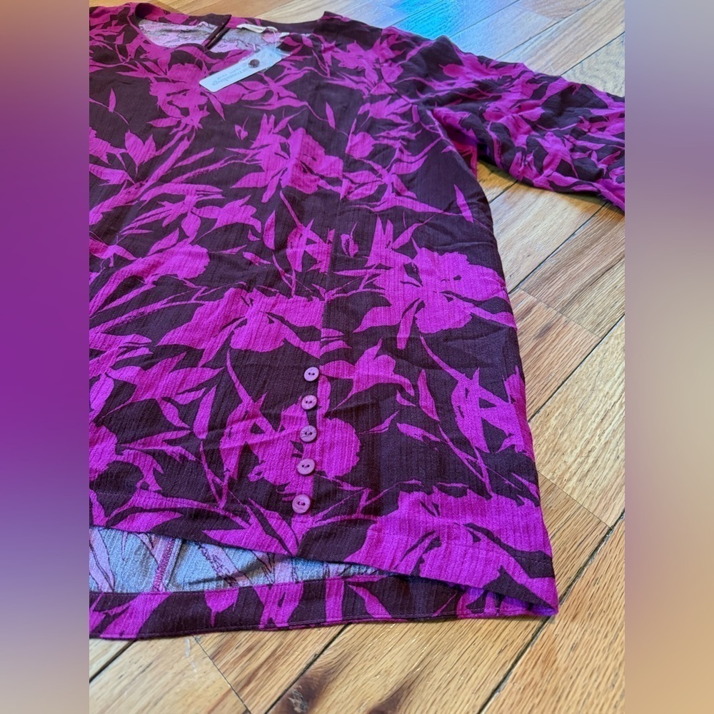 Soft Surroundings Women’s Oceo Gauze Tunic Top Tropical Fuchsia Pink Size 3X NWT - Picture 8 of 16